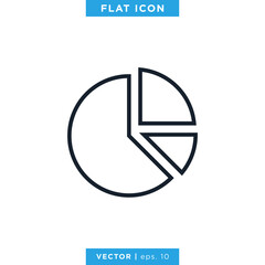 Pie chart icon vector design template. Editable Stroke.