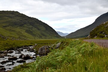 Rocks in the small rivers in Highlands Scotland