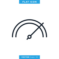 Speedometer, Performance Icon Vector Design Template. Editable Stroke