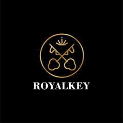 royalkey logo. Vector logotype design element. Real estate, key, house, home
