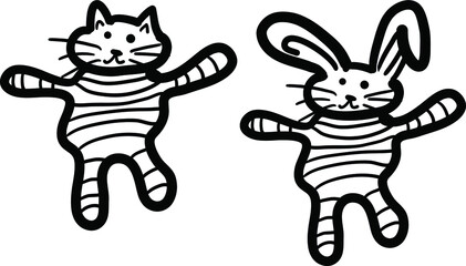 rabbit and cat