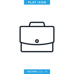 Briefcase Icon Vector Design Template. Editable Stroke.