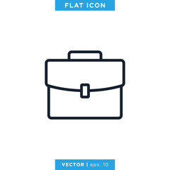 Briefcase Icon Vector Design Template. Editable Stroke.