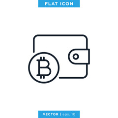 Digital Wallet Icon Vector Design Template. Editable Stroke.