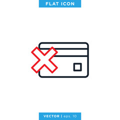Payment Failed Icon Vector Design Template. Editable Stroke