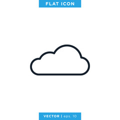 Cloud Icon Vector Design Template. Editable Stroke