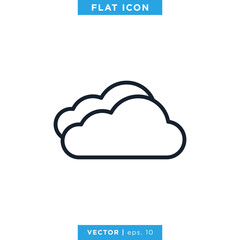 Cloud Icon Vector Design Template. Editable Stroke