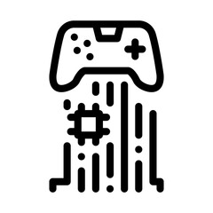 game controller chip icon vector. game controller chip sign. isolated contour symbol illustration