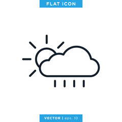Drizzle at noon icon vector design template. Weather sign and symbol. Editable stroke