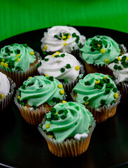 Colourful cupcakes celebrating St. Patrick's day. Calgary, Alberta, Canada