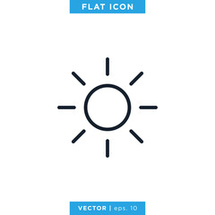 Sun icon vector design template. Editable stroke