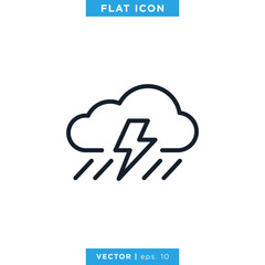 Storm Icon Vector Design Template. Weather Sign and Symbol. Editable Stroke