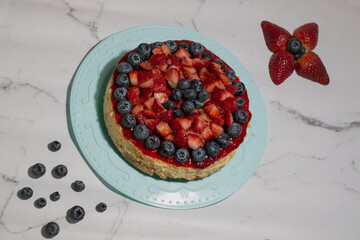 strawberry and blueberry cheese cake 4