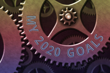 Word writing text My 2020 Goals. Business photo showcasing setting up an individualal goals or plans for the current year System Administrator Control, Gear Configuration Settings Tools Concept