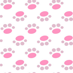 Vector seamless pattern with dog footprints. Can be used for wallpaper,fabric, web page background, surface textures.