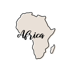 Outline Map of Africa Vector Design Template. Editable Stroke