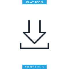 Download Icon Vector Design Template. Editable Stroke