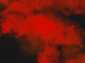 Fototapeta na wymiar Red smoke in a dark background. Illustrations created on smartphone or tablet are used as background images.