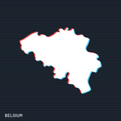 Map of Belgium Vector Design Template On Dark Background.