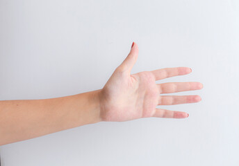 female hand showing something