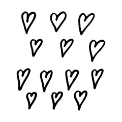 Simple pattern set of hearts.
