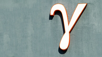 large letter gamma on a grey background