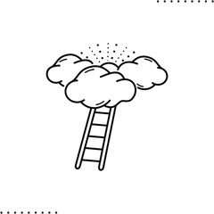 ladder to sky vector icon in outlines