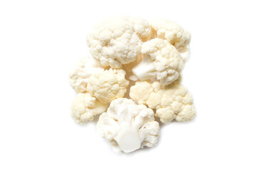 Cauliflower isolated on white background. View from above