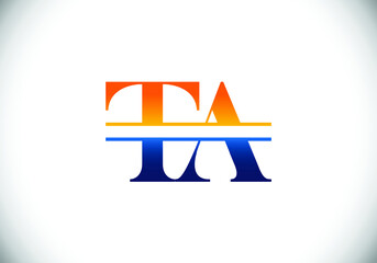 Illustration Vector Letter T A logo icon design template. T A monogram Logo.