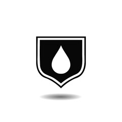 Waterproof shield icon with shadow