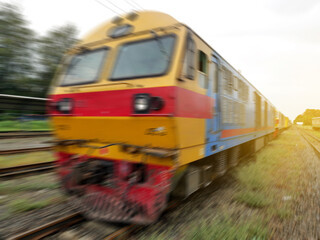 train on railway station, motion blurreed effect 