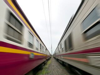 train on railway station, motion blurreed effect 