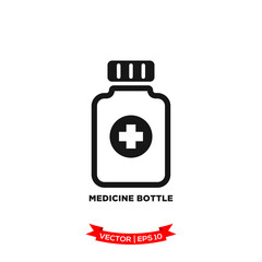 Obraz premium medicine bottle icon vector logo template