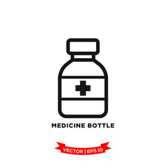 Obraz premium medicine bottle icon vector logo template