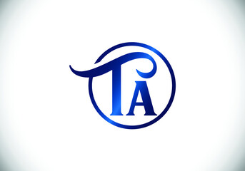 Illustration Vector Letter T A logo icon design template. T A monogram Logo.