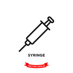 syringe icon vector logo template