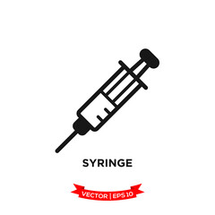 syringe icon vector logo template