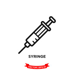 syringe icon vector logo template