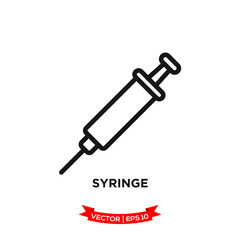 syringe icon vector logo template