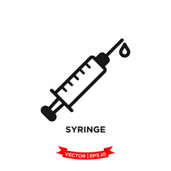 syringe icon vector logo template