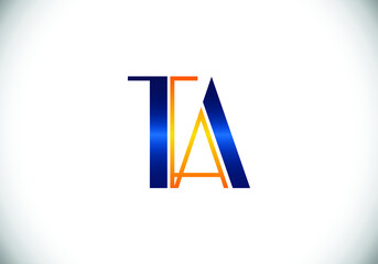 Illustration Vector Letter T A logo icon design template. T A monogram Logo.