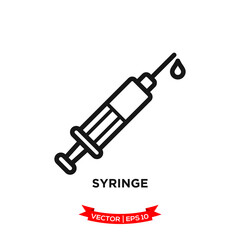 syringe icon vector logo template
