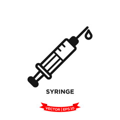 syringe icon vector logo template