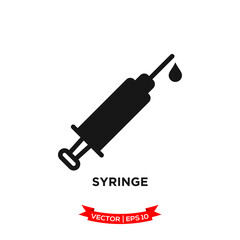 syringe icon vector logo template