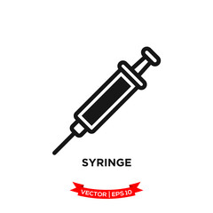 syringe icon vector logo template