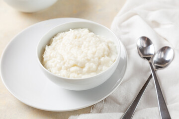bowl of rice pudding