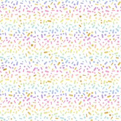 Rainbow Party Seamless Pattern - Colorful ombre gradient repeating pattern design with gold foil texture accents