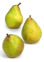 COMICE PEAR pyrus communis AGAINST WHITE BACKGROUND