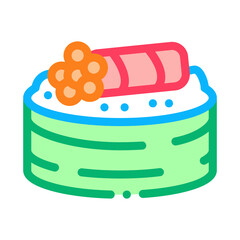 sushi roll with caviar icon vector. sushi roll with caviar sign. color symbol illustration
