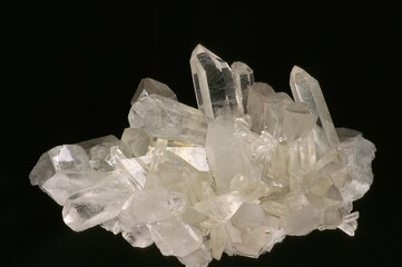 QUARTZ STONE AGAINST BLACK BACKGROUND